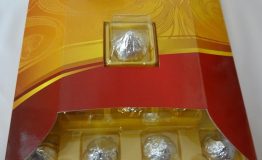 21 Pcs x 5 Gms Chocolate Modaks In Square Pyramid Box Top Veiw