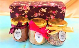 3 Small Jars in Floral Box
